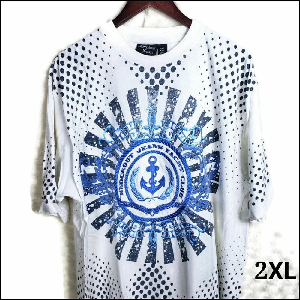 Knockout Jeans | Men's Size 2X Casual White T-shirt